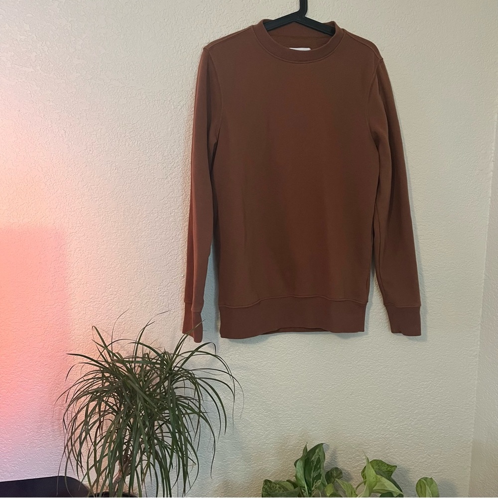 Brown crewneck sweatshirt